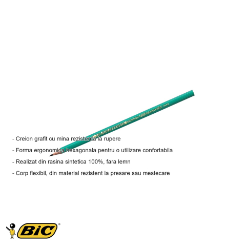 Creion grafit Bic Evolution 650 HB, mina rezistenta la rupere, fara lemn, pentru scriere si desen [1]