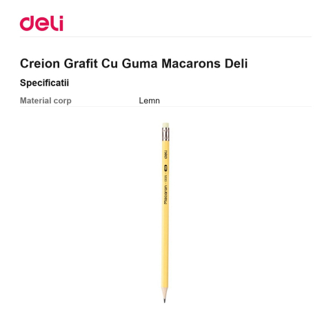 Creion Grafit Cu Guma Macarons Deli [2]