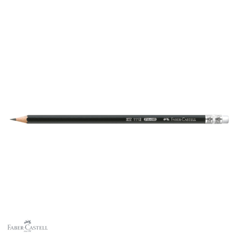 Creion grafit Faber-Castell 1112, mina HB cu guma, forma hexagonala, pentru scris si desen [3]