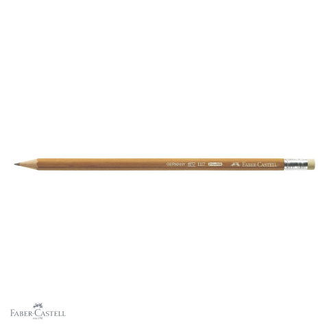 Creion grafit Faber-Castell 1117 HB cu radiera, corp lacuit ecologic, pentru scris si desen [3]