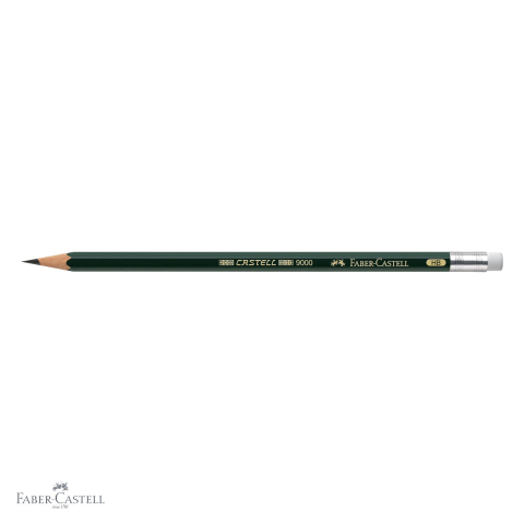 Creion grafit Faber-Castell Castell 9000 cu guma, mina HB, pentru scriere si desen [3]