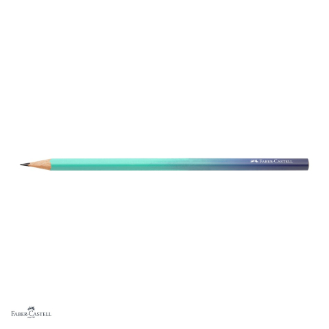 Creion grafit Faber-Castell Flow, duritate B, forma triunghiulara ergonomica, albastru-turcoaz [3]