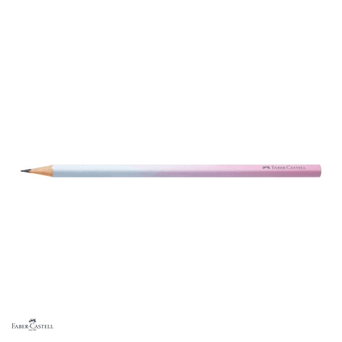 Creion grafit Faber-Castell Flow, duritate B, forma triunghiulara ergonomica, roz-bleu [3]