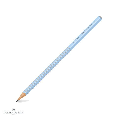 Creioane si ascutitori - Creion grafit Faber-Castell Grip 2001 Blue Sky, mina B, forma ergonomica triunghiulara, fara guma