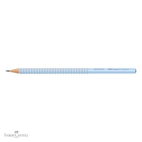 Creion grafit Faber-Castell Grip 2001 Blue Sky, mina B, forma ergonomica triunghiulara, fara guma [3]