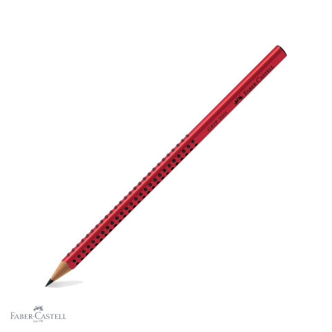 Creioane si ascutitori - Creion grafit Faber-Castell Grip 2001, mina B, forma ergonomica triunghiulara, rosu, pentru scris si desen