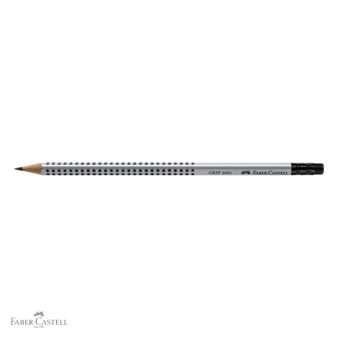 Creion grafit Faber-Castell Grip 2001, mina HB, forma triunghiulara ergonomica cu guma inclusa [3]