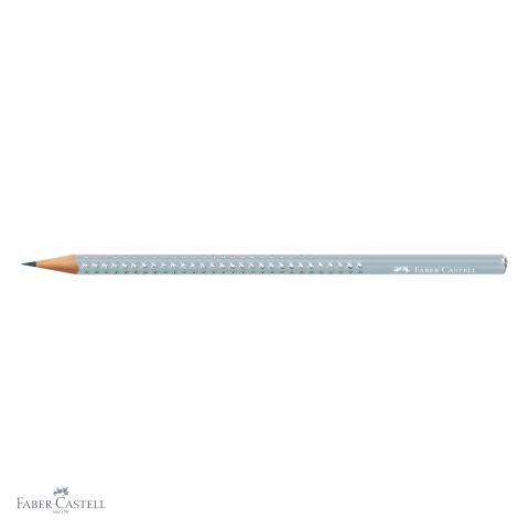 Creion grafit Faber-Castell Sparkle, mina B, forma triunghiulara ergonomica, culoare icy gri [3]