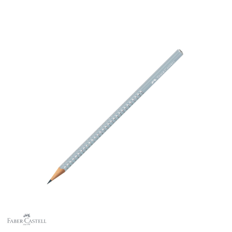Produse EmagMarketplace - Creion grafit Faber-Castell Sparkle, mina B, forma triunghiulara ergonomica, culoare icy gri