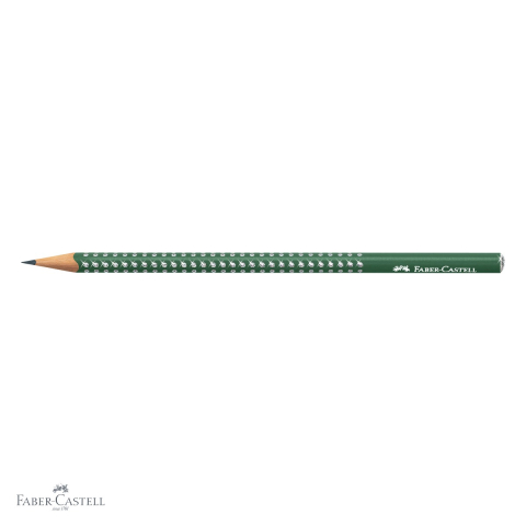Creion grafit Faber-Castell Sparkle Verde, mina B, vopsea perlata cu sclipici, pentru scriere si desen [3]