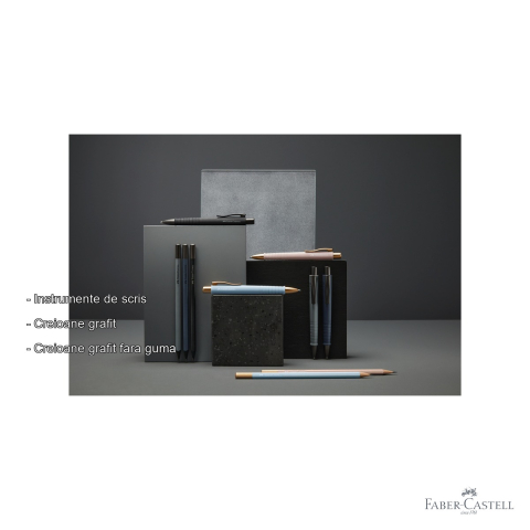 Creion grafit Faber-Castell Urban, gri piatra, forma triunghiulara ergonomica, pentru scris si desen [1]