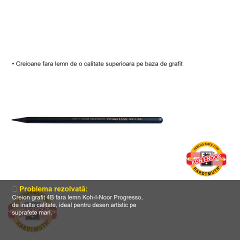Creion grafit fara lemn 4B Koh-I-Noor Progresso, mina moale, pentru desen artistic [2]