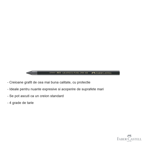 Creion grafit fara lemn Faber-Castell Pitt Monochrome HB, pentru nuante expresive si acoperire suprafete mari [1]
