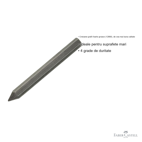 Creion grafit fara lemn gros 2B Faber-Castell Pitt Monochrome, mina 12mm, pentru suprafete mari [2]