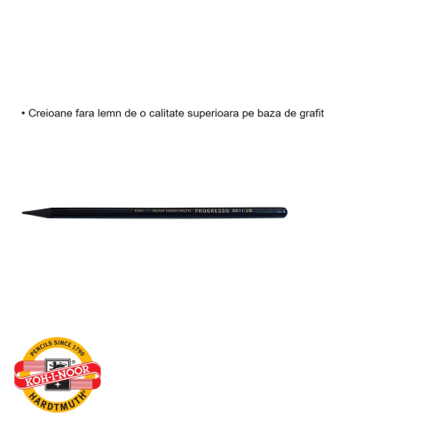 Creion grafit fara lemn Koh-I-Noor Progresso 2B, mina moale, pentru desen artistic pe suprafete mari [2]