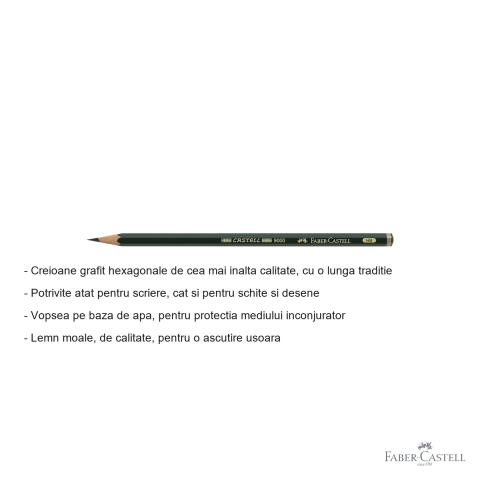 Creion grafit hexagonal Faber-Castell Castell 9000, mina HB, pentru scriere si desen [1]