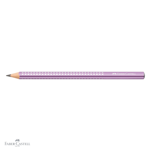 Creion grafit jumbo Faber-Castell Sparkle, mina B, forma triunghiulara ergonomica, violet metalizat [3]