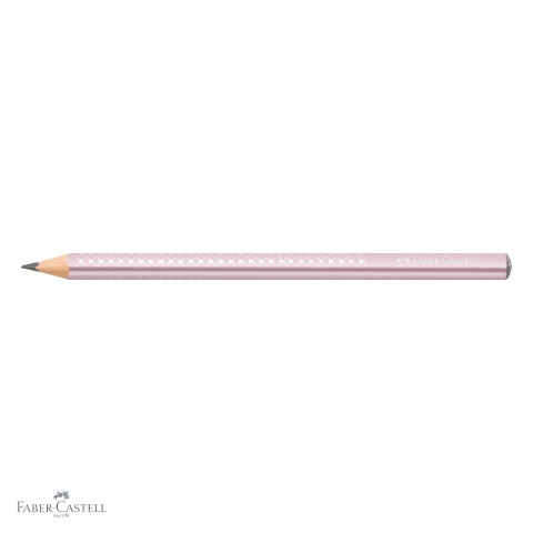 Creion grafit jumbo Faber-Castell Sparkle Rose, mina B triunghiulara, finish metalizat [3]