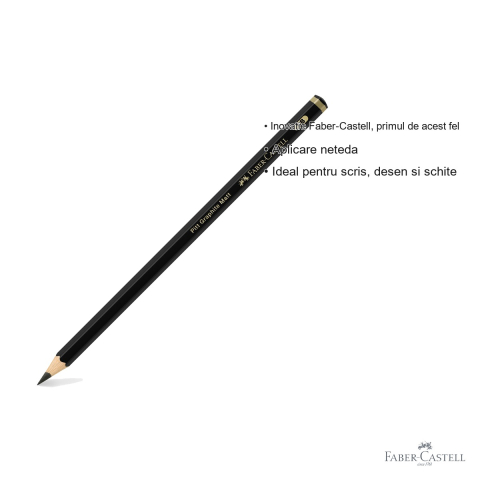 Creion grafit mat 6B Faber-Castell Pitt, ultra-mat fara reflexii, pentru desen si schite artistice [2]