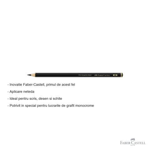 Creion grafit mat 8B Faber-Castell Pitt, ultra-mat fara reflexii, pentru desen si schite monocrome [1]