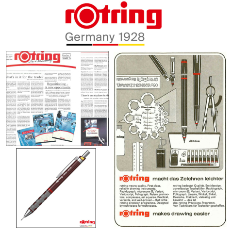 Creion Mecanic 0.35mm cu Mecanism Click si Grip Ergonomic pentru Desen Tehnic de Precizie, Scris Fin si Detaliere, Rotring Tikky 3 Burgundi [4]