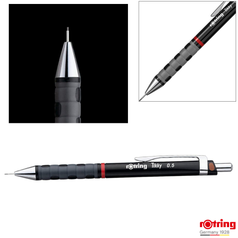 Creion Mecanic 0.5mm cu Design Ergonomic pentru Scris si Desen, cu Finisaj Negru Clasic [2]