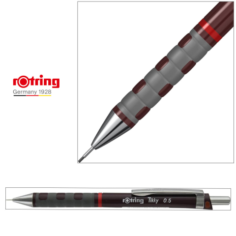 Creion Mecanic 0.5mm cu Grip din Cauciuc pentru Scris si Desen de Precizie, in Culoare Burgundi [2]