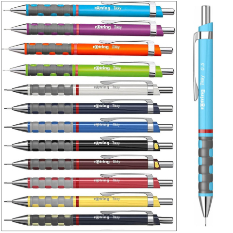 Creion Mecanic 0.5mm cu Mecanism Click si Grip Ergonomic pentru Desen Tehnic si Scris, Albastru Deschis Rotring [4]