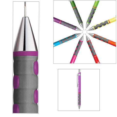 Creion Mecanic 0.5mm cu Mecanism Click si Grip Ergonomic pentru Desen Tehnic si Scris, Mov Rotring [3]