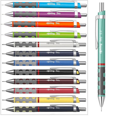 Creion Mecanic 0.5mm cu Prindere Premium pentru Desen Tehnic, Scris si Birou, cu Grip din Cauciuc si Design Albastru Sidefat, Tikky 3, Rotring [4]