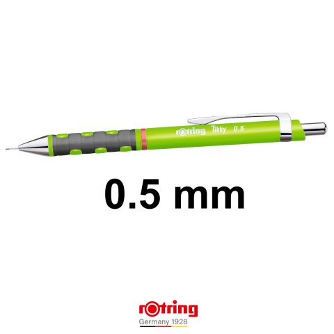 Creion Mecanic 0.5mm pentru Desen Tehnic, Scris si Schite, cu Grip Ergonomic si Corp Rezistent, Tikky 3 Verde Iarba, Rotring [1]