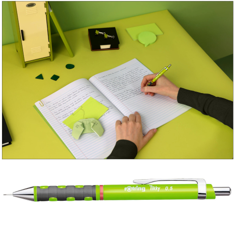 Creion Mecanic 0.5mm pentru Desen Tehnic, Scris si Schite, cu Grip Ergonomic si Corp Rezistent, Tikky 3 Verde Iarba, Rotring [5]