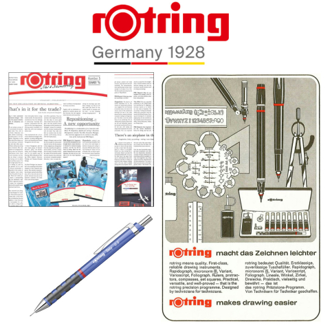 Creion Mecanic 0.5mm pentru Scris, Desen si Birou, cu Design Albastru Iris si Ergonomie Superioara, Tikky 3, Rotring [4]