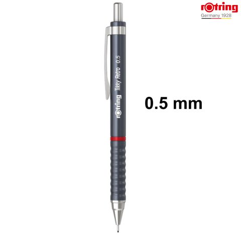 Creion Mecanic 0.5mm pentru Scris, Desen si Birou, cu Design Retro Gri si Ergonomie Avansata, Tikky 3 Retro, Rotring [1]