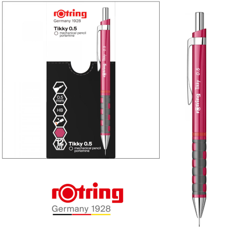 Creion Mecanic 0.5mm pentru Scris, Desen si Creativitate, cu Design Modern in Magenta Vibrant, Tikky 3, Rotring [2]
