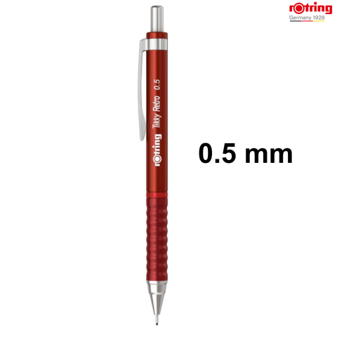 Creion Mecanic 0.5mm pentru Scris, Desen si Creativitate, cu Design Retro Rosu si Ergonomie Superioara, Tikky 3 Retro, Rotring [1]