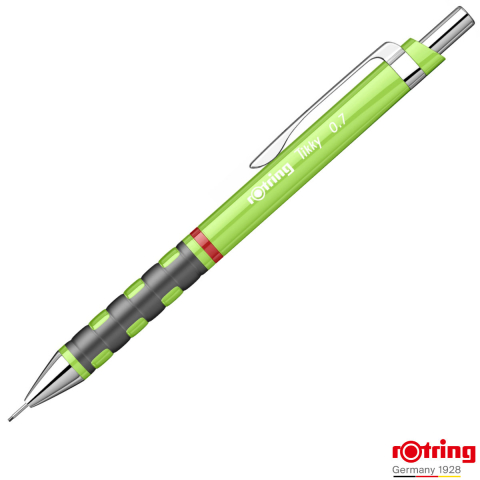 Creioane mecanice - Creion Mecanic 0.7mm cu Design Modern si Grip Ergonomic pentru Scris, Echilibru si Medii Naturale, Rotring Tikky 3 Verde Deschis