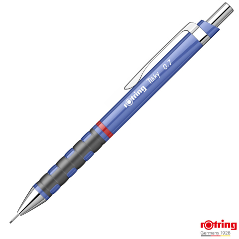 Creioane mecanice - Creion Mecanic 0.7mm cu Design Modern si Grip Ergonomic pentru Scris, Eleganta si Claritate Vizuala, Rotring Tikky 3 Albastru Iris