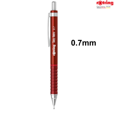 Creion Mecanic 0.7mm cu Design Retro si Grip Ergonomic pentru Scris, Accent Vizual si Stil Personal, Rotring Tikky 3 Rosu Retro [1]