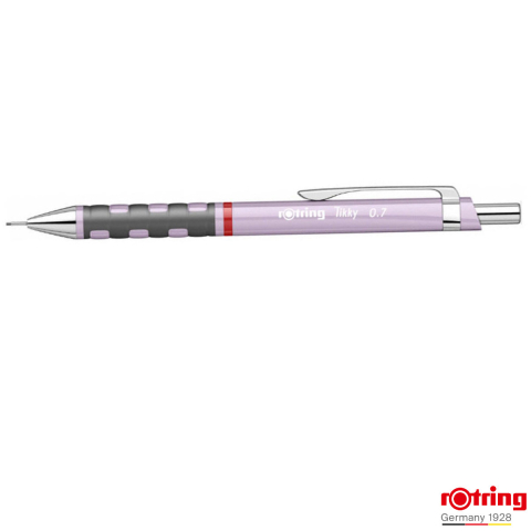Creion Mecanic 0.7mm cu Mecanism Click, Clip Elastic si Grip Ergonomic pentru Scris, Birou si Stil Personal, Rotring Tikky 3 Sidefat Mov [2]