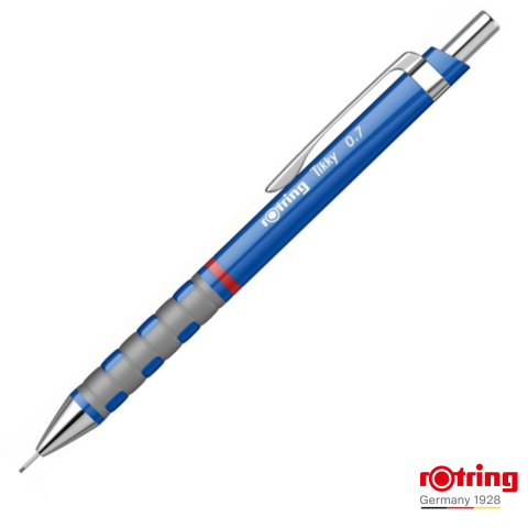 Creioane mecanice - Creion Mecanic 0.7mm cu Mecanism Click si Grip Ergonomic pentru Desen Tehnic, Scris si Birou, Rotring Tikky 3 Albastru