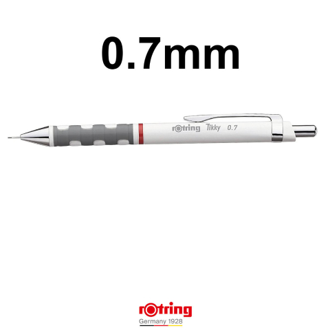 Creion Mecanic 0.7mm cu Mecanism Click si Grip Ergonomic pentru Desen Tehnic, Scris si Schitare, Rotring Tikky 3 Alb [1]