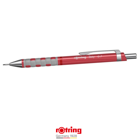 Creion Mecanic 0.7mm cu Mecanism Click si Grip Ergonomic pentru Desen Tehnic, Scris si Schitare, Rotring Tikky 3 Rosu [2]