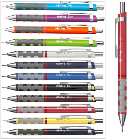 Creion Mecanic 0.7mm cu Mecanism Click si Grip Ergonomic pentru Desen Tehnic, Scris si Schitare, Rotring Tikky 3 Rosu [4]