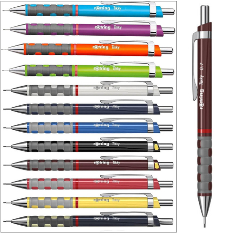 Creion Mecanic 0.7mm cu Mecanism Click si Grip Ergonomic pentru Scris, Desen si Birou, Rotring Tikky 3 Burgundi [4]