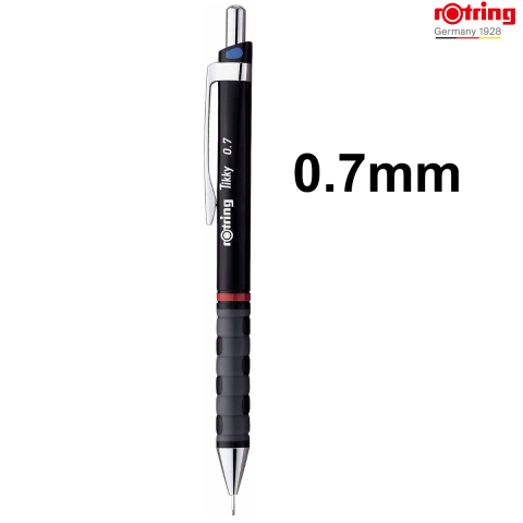 Creion Mecanic 0.7mm cu Mecanism Click si Grip Ergonomic pentru Scris, Desen Tehnic si Birou, Rotring Tikky 3 Negru [1]