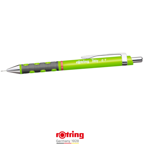 Creion Mecanic 0.7mm cu Mecanism Click si Grip Ergonomic pentru Scris, Organizare Vizuala si Mediile Educationale, Rotring Tikky 3 Verde Neon [2]