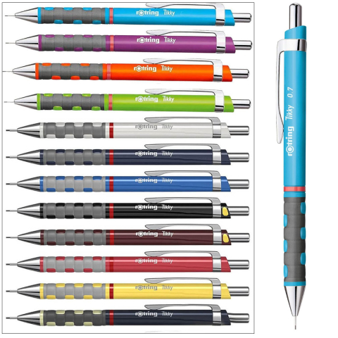 Creion Mecanic 0.7mm cu Mecanism Click si Grip Ergonomic pentru Scris, Studiu si Medii Relaxante, Rotring Tikky 3 Albastru Deschis [4]