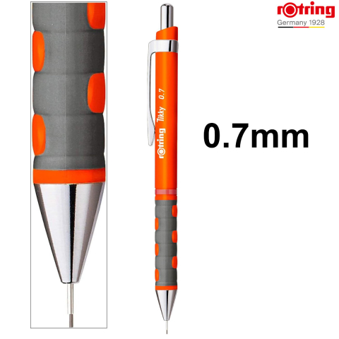Creion Mecanic 0.7mm cu Mecanism Click si Grip Ergonomic pentru Scris, Studiu si Organizare Vizuala, Rotring Tikky 3 Portocaliu Neon [1]