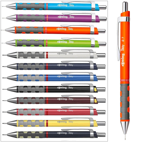 Creion Mecanic 0.7mm cu Mecanism Click si Grip Ergonomic pentru Scris, Studiu si Organizare Vizuala, Rotring Tikky 3 Portocaliu Neon [4]